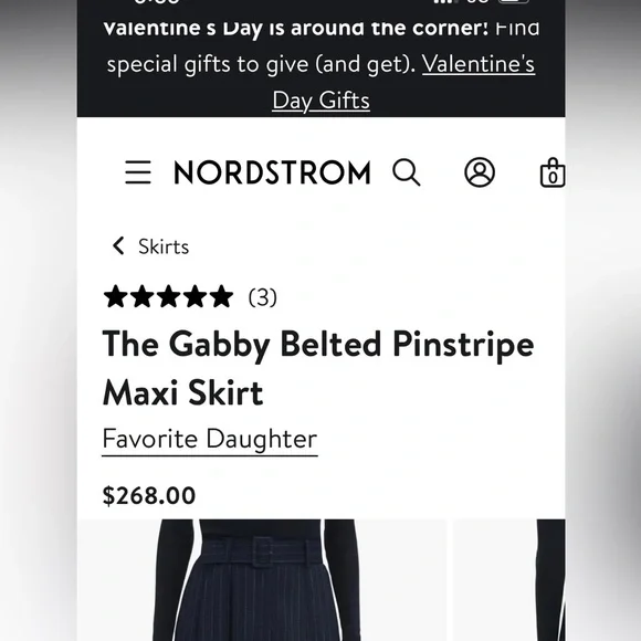 NEW FAVORITE DAUGHTER the gabby maxi skirt in Navy Pinstripe size 2 - Picture 9 of 15